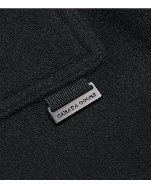Canada Goose Black Wool-Cashmere-Blend Atkinson Overshirt for men