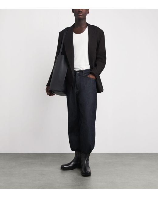 Studio Nicholson Black Leather Square-Toe Boots for men
