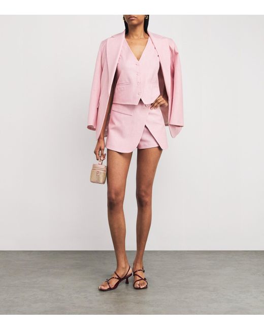 Maje Pink Wrap Tailored Shorts