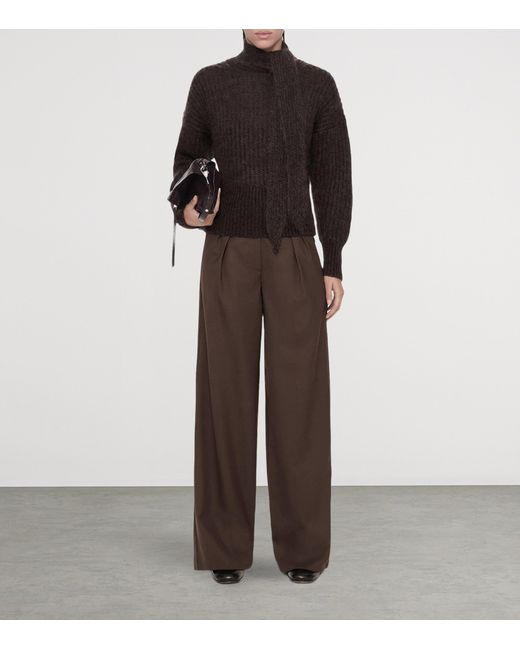 AllSaints Brown Laura Wide-Leg Trousers