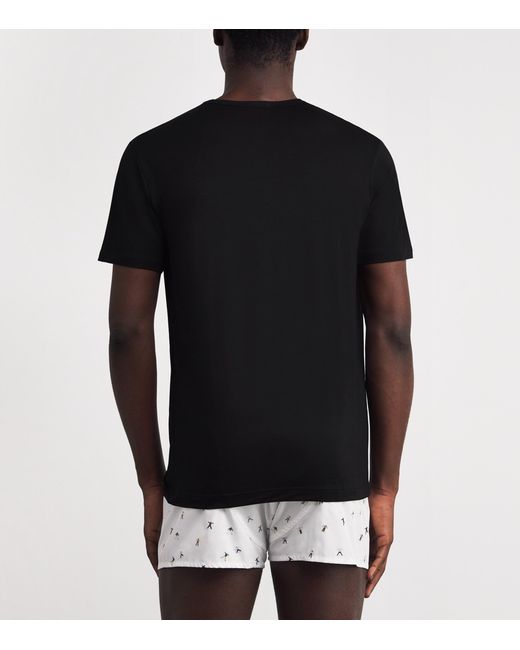 Sunspel Black Tencel Stretch T-Shirt for men