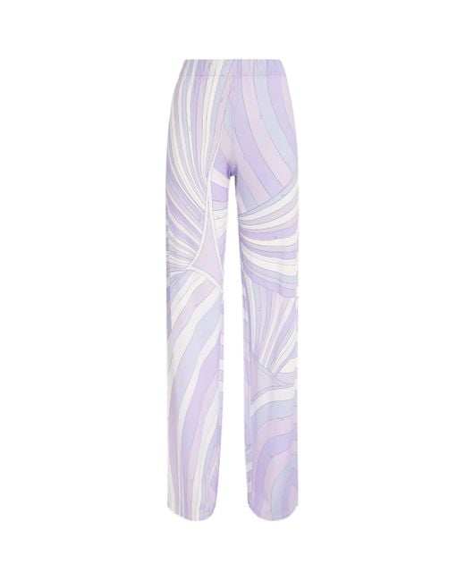 Emilio Pucci Purple Satin Straight Trousers