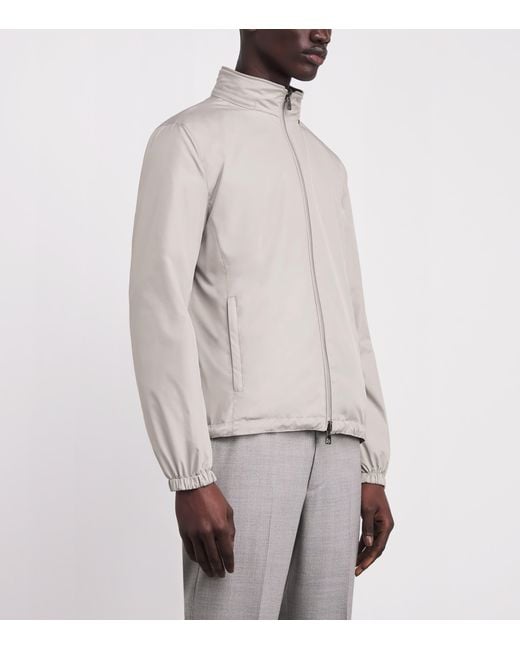 Corneliani Gray Water-Resistant Bomber Jacket for men
