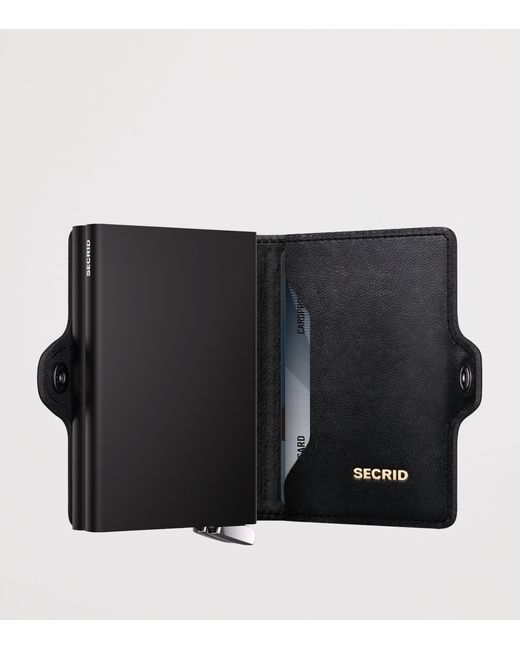 Secrid Black Embossed Leather Lines Twinwallet for men