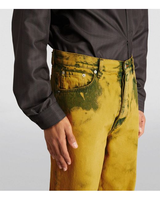 Dries Van Noten Yellow Overdyed Straight Jeans for men