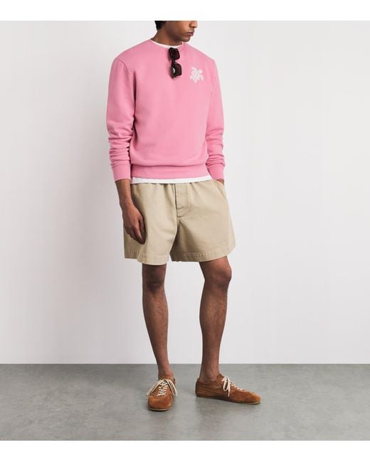 Vilebrequin Pink Embroidered Jorasses Sweatshirt for men