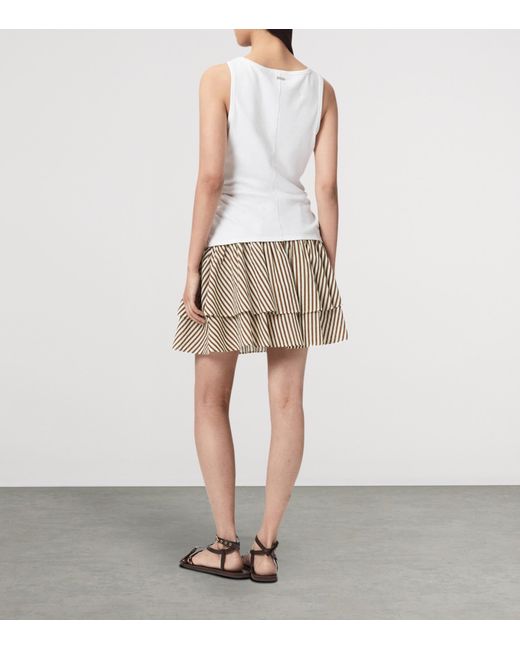 AllSaints Natural Cotton Stripe Kali Mini Skirt