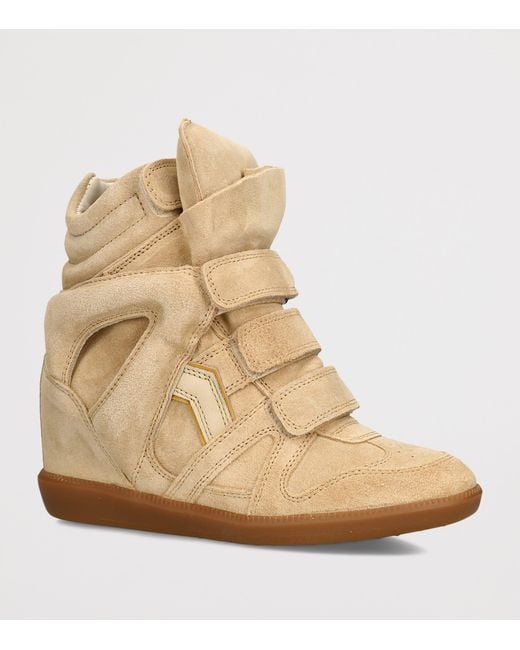 Isabel Marant Natural Suede Bekett Wedge Sneakers 50