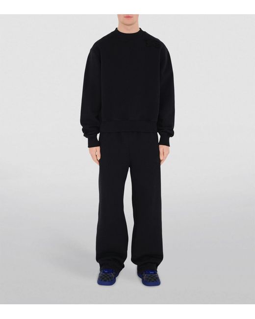 Burberry Black Cotton Ekd-appliqué Sweatshirt for men