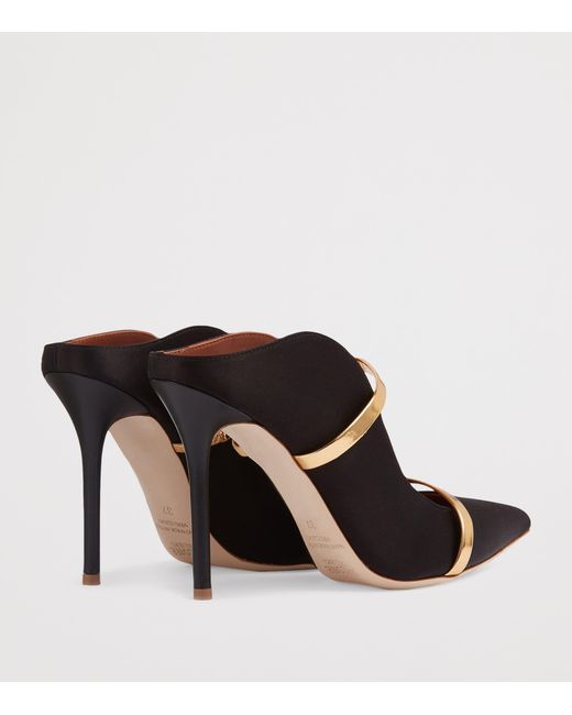 Malone Souliers Black Satin Maureen Mules 100