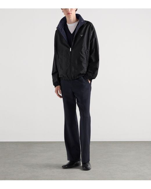Prada Black Re-Nylon Bomber Jacket for men