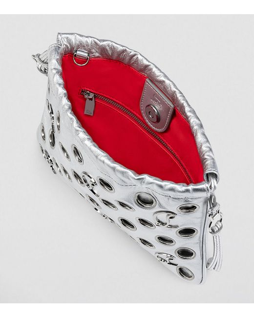 Christian Louboutin White Mouchara Mini Leather Cross-body Bag