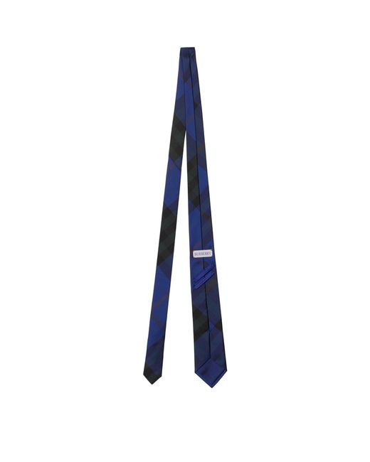 Burberry Blue Silk Check Tie for men