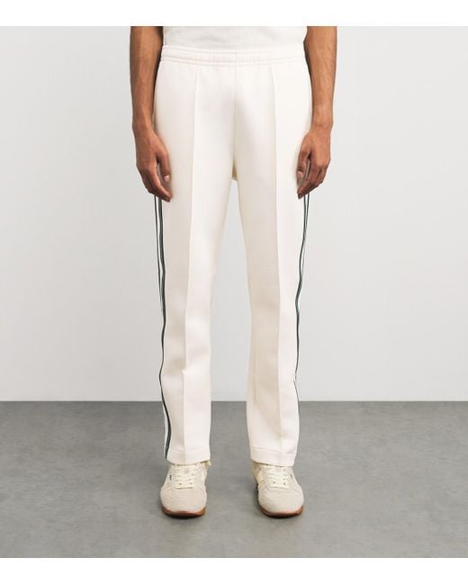 Lacoste White Cotton-Blend Stripe Sweatpants for men