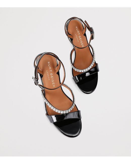 Kurt Geiger White Patent Leather Embellished Sandals 90