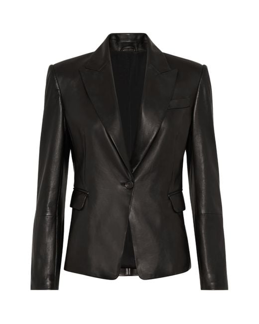 Brunello Cucinelli Black Nappa Leather Blazer