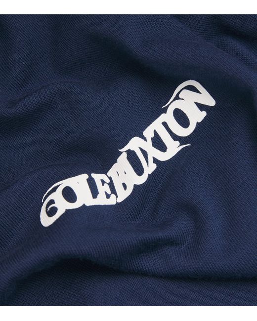 Cole Buxton Blue Cotton Balearic Graphic T-Shirt for men