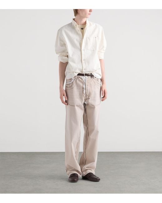 Prada White Chambray Button-Down Shirt for men