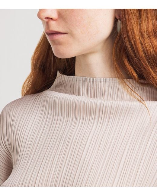 Pleats Please Issey Miyake Pink Long-Sleeve New Colorful Basics 4 Top