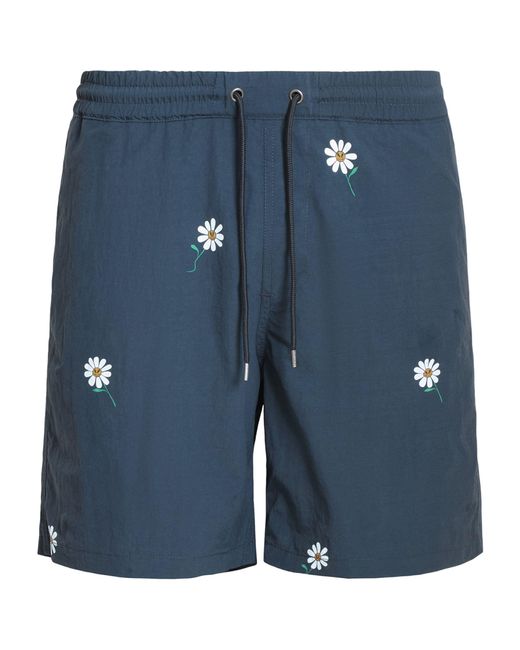AllSaints Blue Daisical Swim Shorts for men