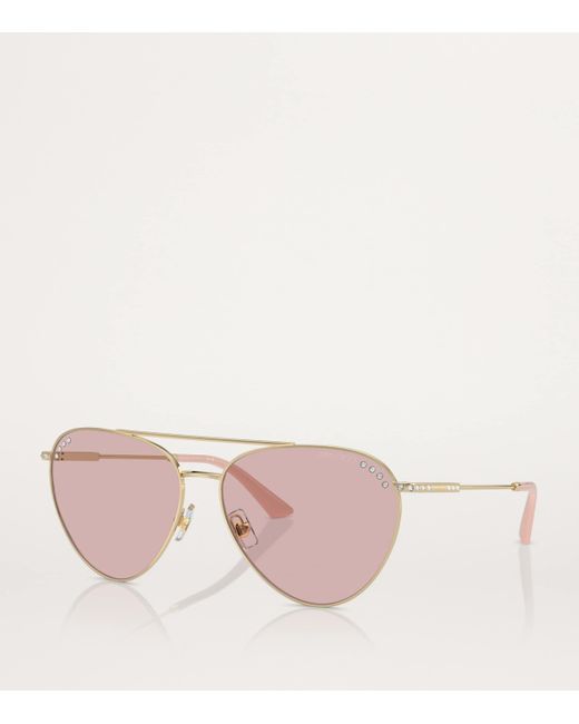 Jimmy Choo Pink Steel Jc4002B Sunglasses