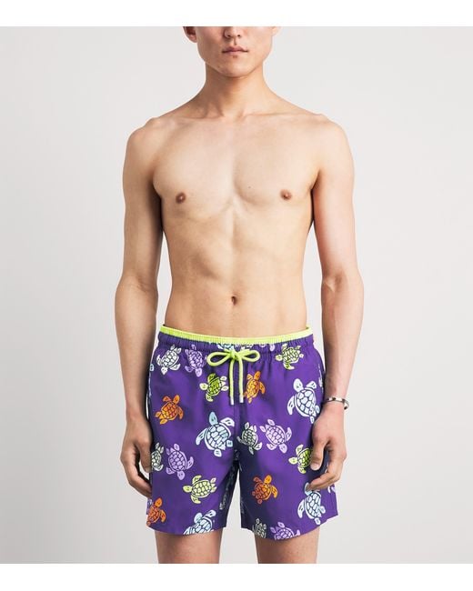 Vilebrequin Blue Multicolour Turtles Moka Swim Shorts for men