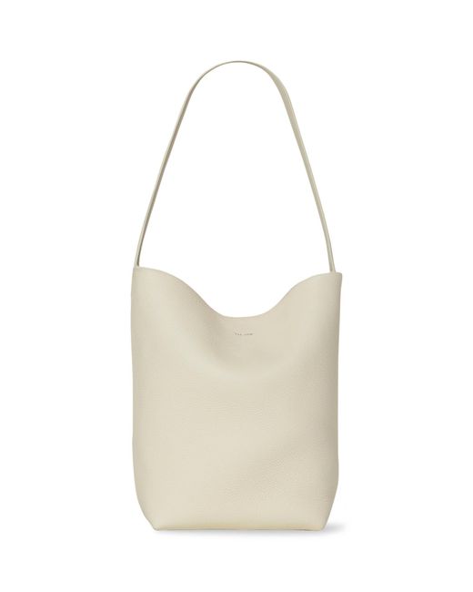 The Row White Medium Leather N/s Park Tote Bag