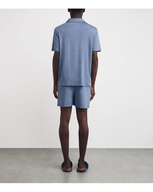 Derek Rose Blue Micro Modal Basel Pyjama Set for men