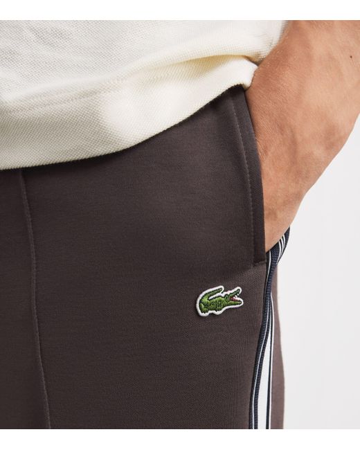 Lacoste Brown Cotton-Blend Side-Stripe Sweatpants for men