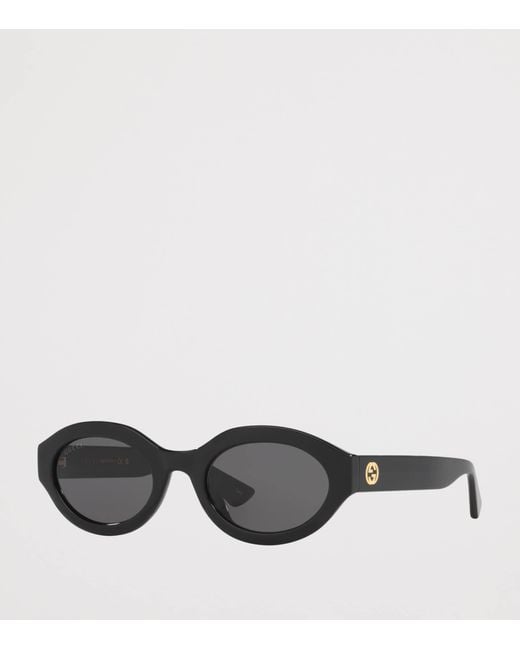 Gucci Black Injected Oval Sunglasses
