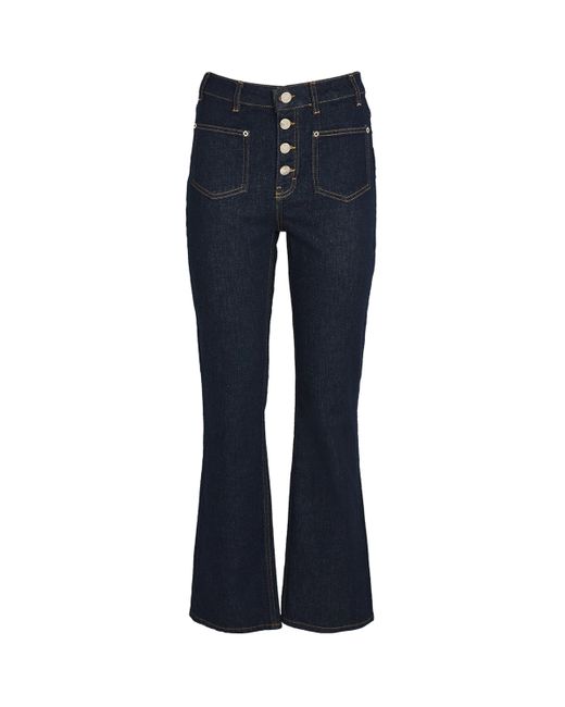 Maje Blue Patch-Pockets Straight-Leg Jeans