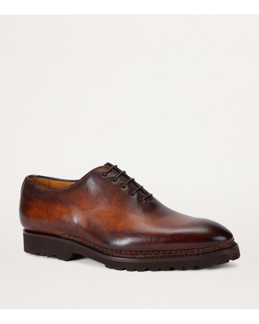 Bontoni Brown Leather De La Ville Oxford Shoes for men