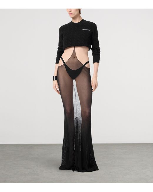 Tom Ford Black Stretch-Wool Cable Knit Sweater