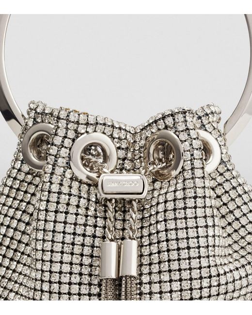 Jimmy Choo White Micro Bon Bon Top-Handle Bag