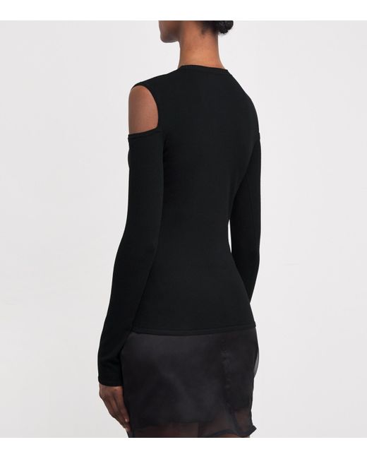Max Mara Black Off-The-Shoulder Sweater