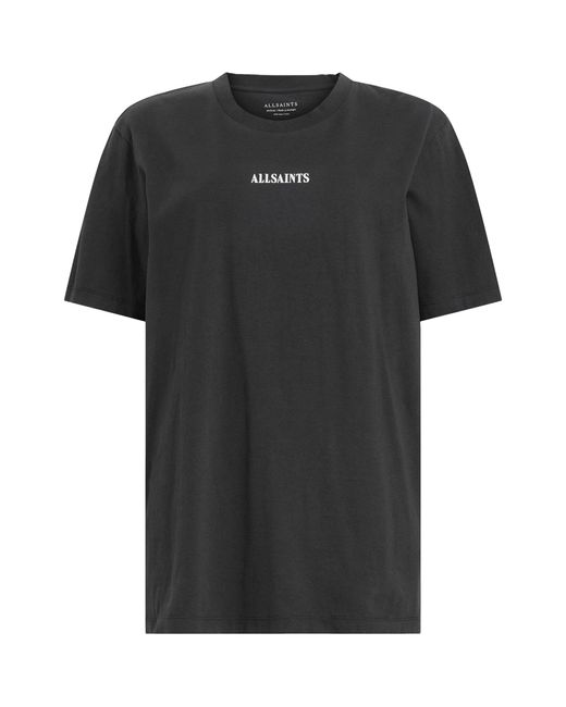 AllSaints Black Cotton Fortuna Boyfriend T-shirt