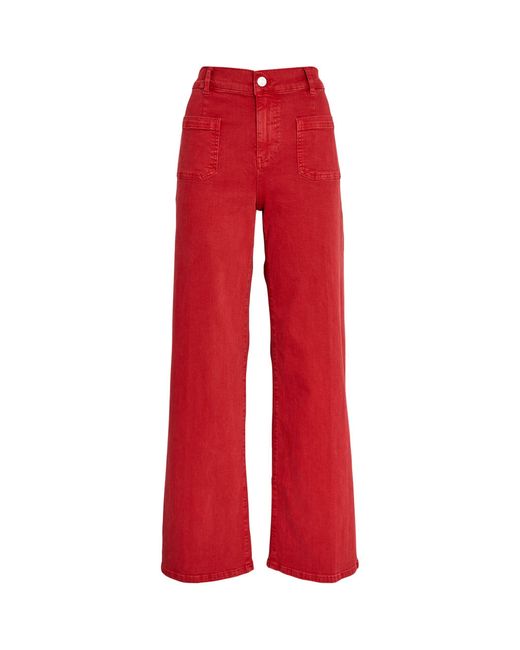 FRAME Red Le Slim Palazzo Wide-leg Jeans