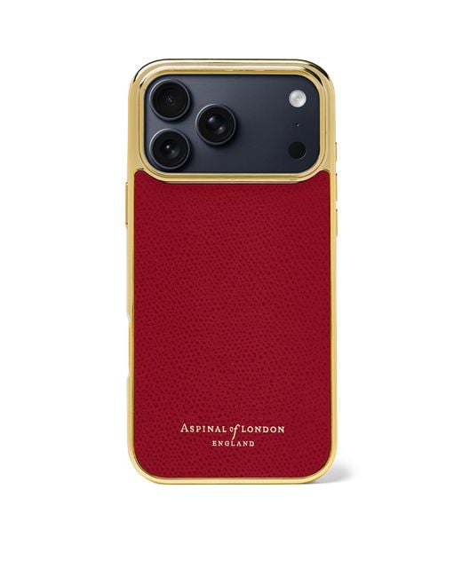 Aspinal Red Leather Iphone 17 Pro Max Case