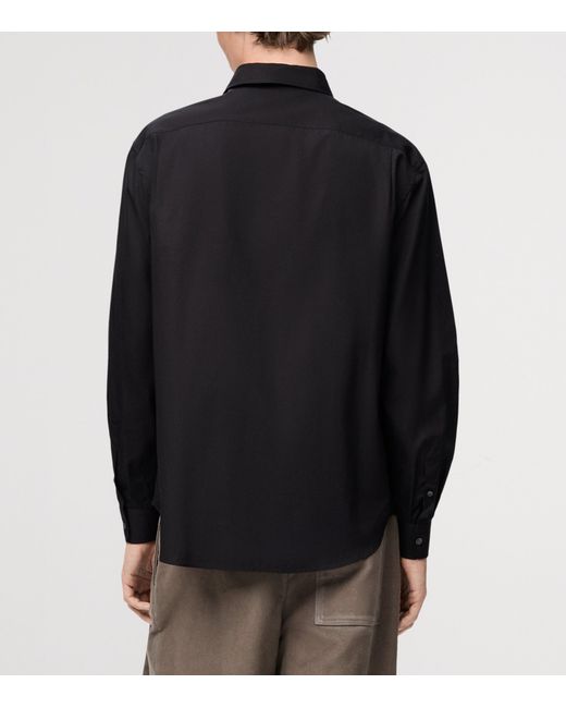 Loewe Blue Cotton-Blend Poplin Shirt for men