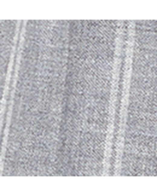 Brunello Cucinelli Gray Linen-blend Striped Straight Trousers for men