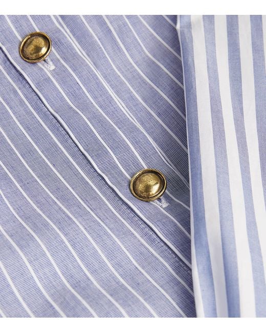 Sandro Blue Cotton Stripe Shirt