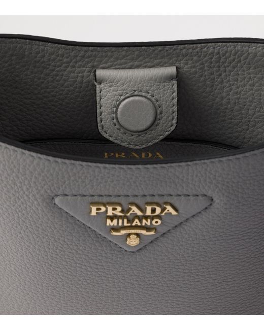 Prada Gray Mini Leather Shoulder Bag