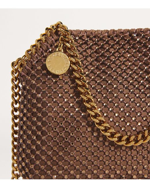 Stella McCartney Brown Mini Crystal-mesh Falabella Cross-body Bag