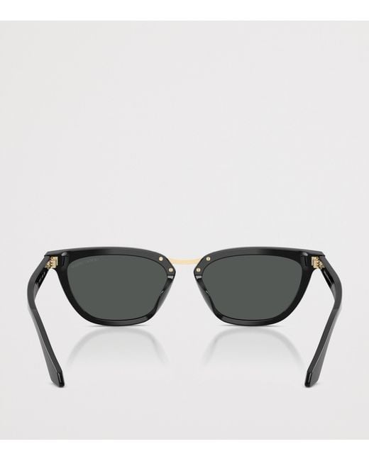 Giorgio Armani Black Acetate Butterfly Sunglasses