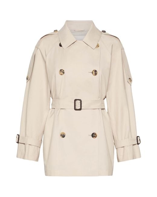 Max Mara Natural Water-Repellent Short Trench Coat