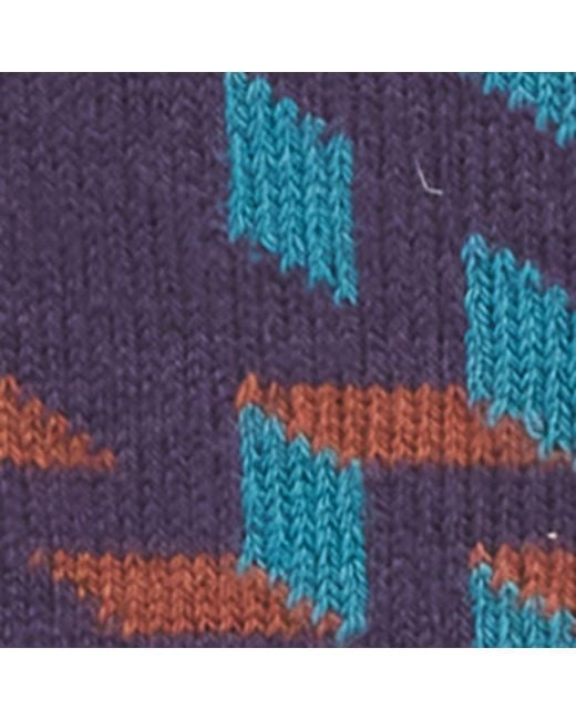 Doré Doré Blue Cotton Patterned Socks for men