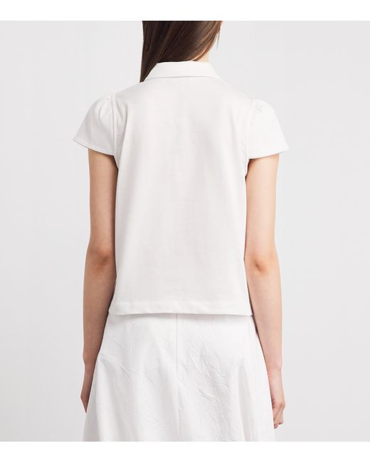 ME+EM White Organic Cotton Zipped Polo Sweater