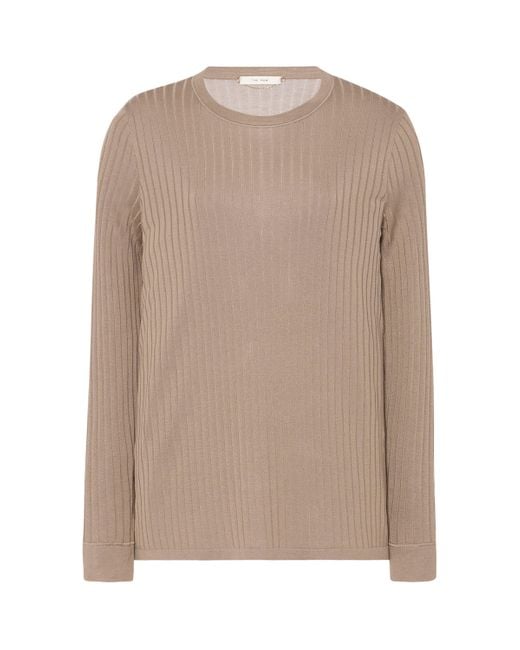 The Row Brown Keya Long-Sleeve Top
