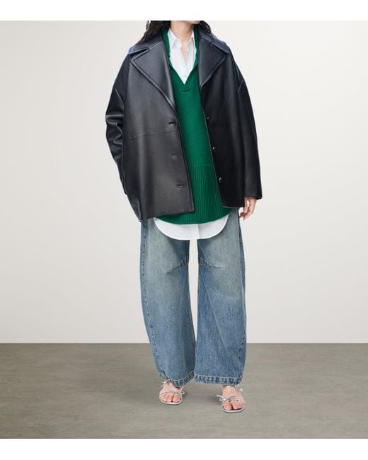 Loewe Black Lambskin Cropped Coat