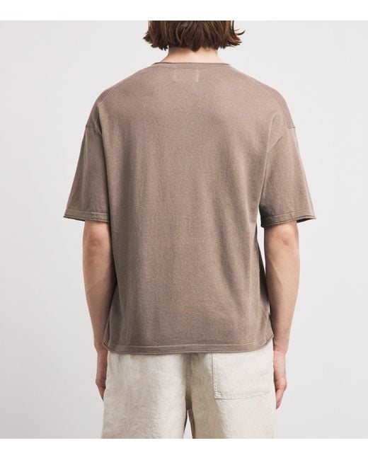NN07 Brown Cotton-Linen Ryan T-Shirt for men